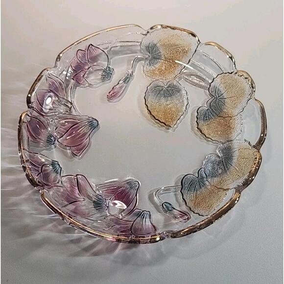 Crystal-Etched Lead Serving Plate - Picture 1 of 11